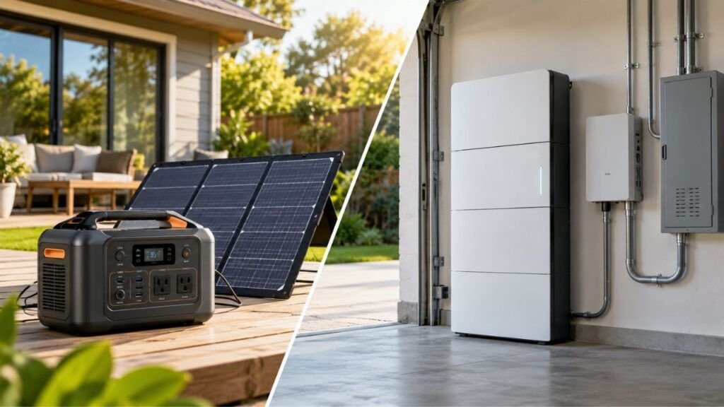Portable Solar Generator vs Whole-House Battery System